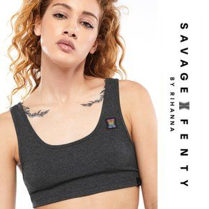 Savage X | "Night Gram Gray" Pride Rib Crop Top | Size Large